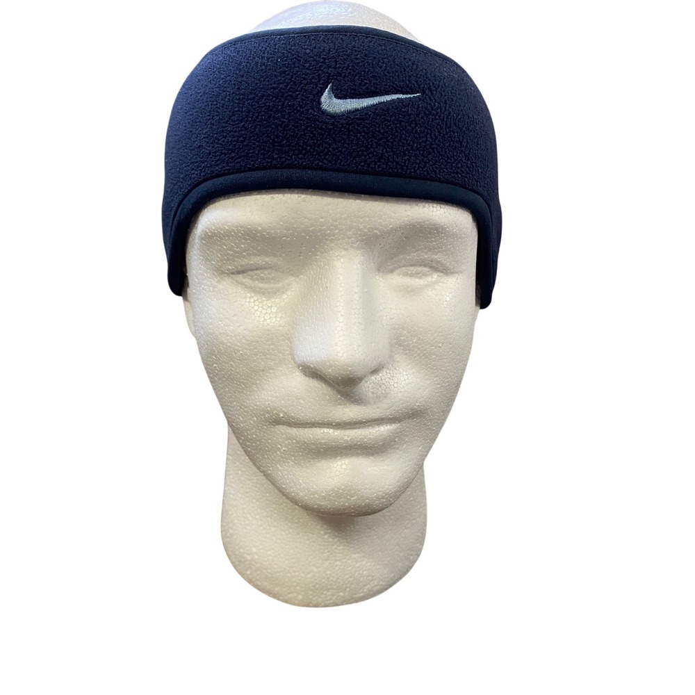 Nike Fleece Ear Warmer Headband Navy Blue Embroidered Swoosh Logo 02-08-10-EHP